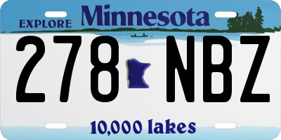 MN license plate 278NBZ