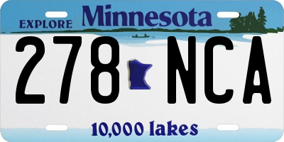 MN license plate 278NCA