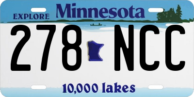 MN license plate 278NCC