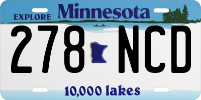 MN license plate 278NCD