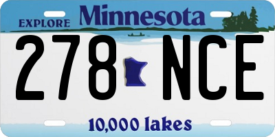 MN license plate 278NCE
