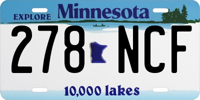 MN license plate 278NCF