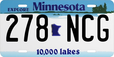 MN license plate 278NCG