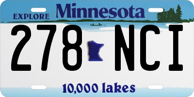 MN license plate 278NCI