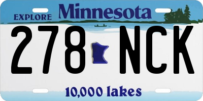 MN license plate 278NCK