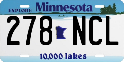 MN license plate 278NCL