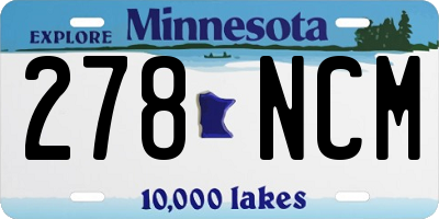 MN license plate 278NCM