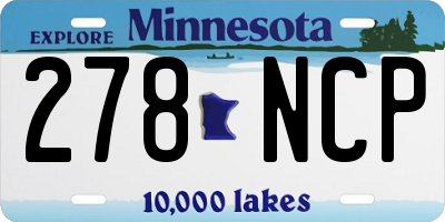 MN license plate 278NCP