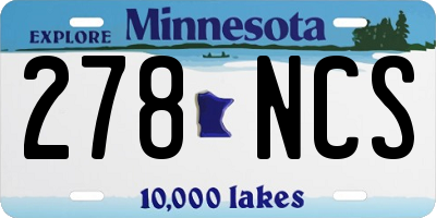MN license plate 278NCS