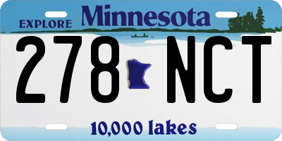 MN license plate 278NCT
