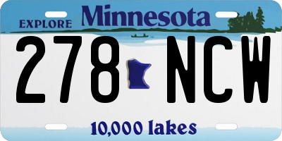MN license plate 278NCW