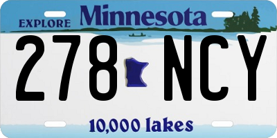 MN license plate 278NCY