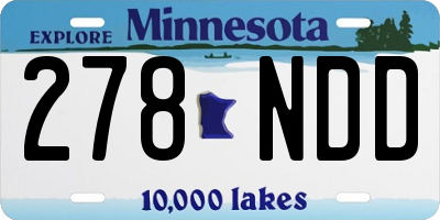 MN license plate 278NDD