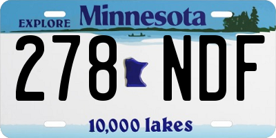 MN license plate 278NDF