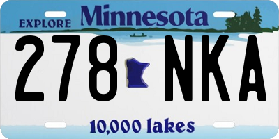 MN license plate 278NKA