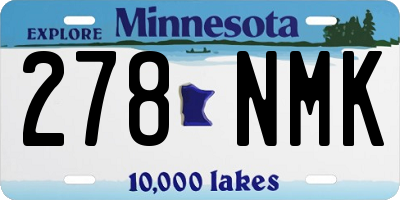 MN license plate 278NMK