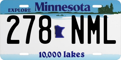 MN license plate 278NML