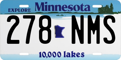 MN license plate 278NMS