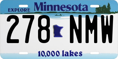 MN license plate 278NMW