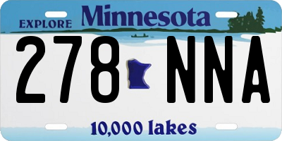 MN license plate 278NNA