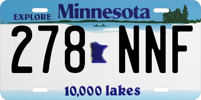 MN license plate 278NNF