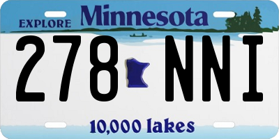 MN license plate 278NNI