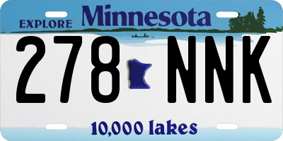 MN license plate 278NNK
