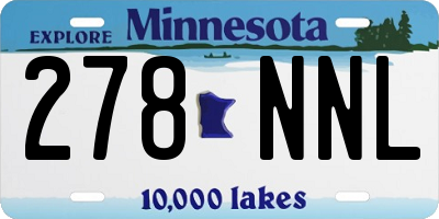 MN license plate 278NNL