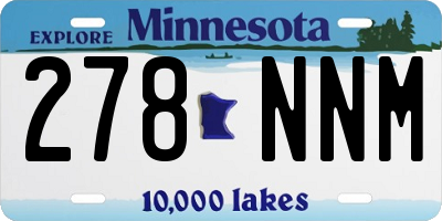 MN license plate 278NNM