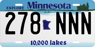 MN license plate 278NNN