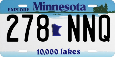 MN license plate 278NNQ