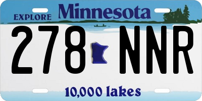 MN license plate 278NNR