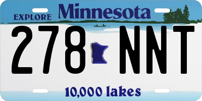 MN license plate 278NNT