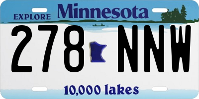 MN license plate 278NNW