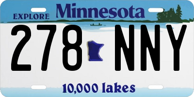 MN license plate 278NNY