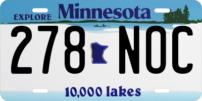 MN license plate 278NOC