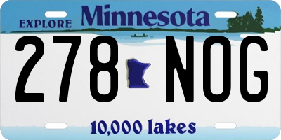MN license plate 278NOG