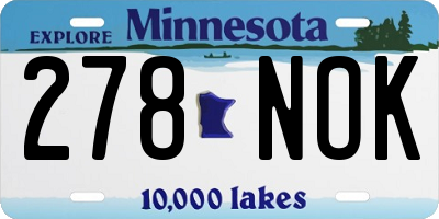 MN license plate 278NOK