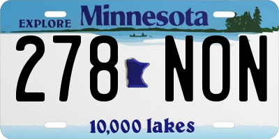 MN license plate 278NON