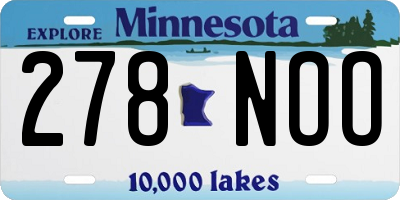 MN license plate 278NOO