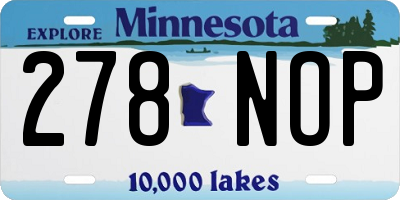 MN license plate 278NOP