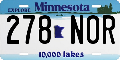 MN license plate 278NOR