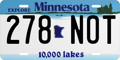 MN license plate 278NOT