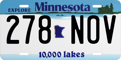 MN license plate 278NOV
