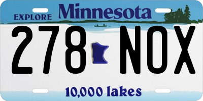 MN license plate 278NOX