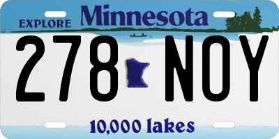 MN license plate 278NOY