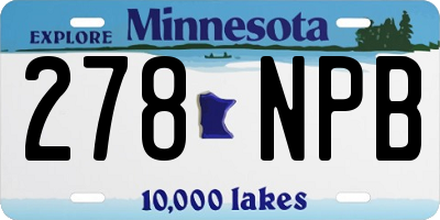 MN license plate 278NPB