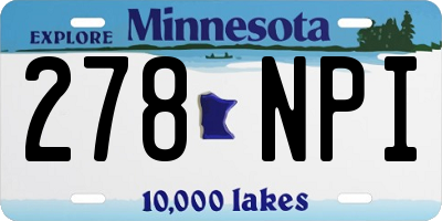 MN license plate 278NPI