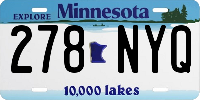 MN license plate 278NYQ