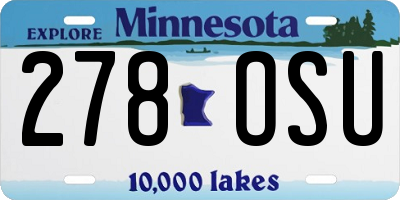 MN license plate 278OSU